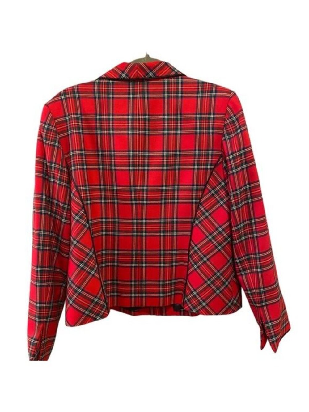Pendleton Royal Stewart Plaid Tartan Red Blazer Size 16 Petite Wool Vintage - Picture 2 of 12